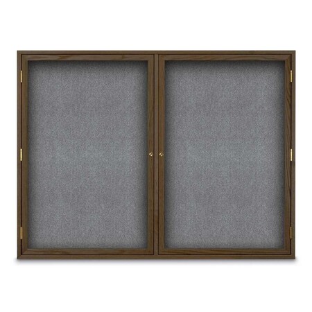 United Visual Products Sliding Door Indoor Enclosed Corkboard, 7, UV9028ACS-GOLD-RUBBER UV9028ACS-GOLD-RUBBER